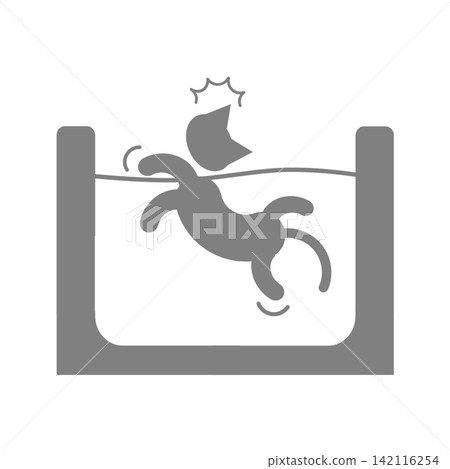 Bathtub warning (pets) / Pictogram for independent living support and welfare housing environment (black/gray) Bathtub warning (pets) / Pictogram for independent living support and welfare housing environment (black/gray) 142116254
