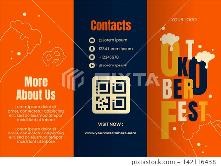 Oktoberfest Beer Festival Social Media Brochure Flat Cartoon Background Oktoberfest Beer Festival Social Media Brochure Flat Cartoon Background 142116438