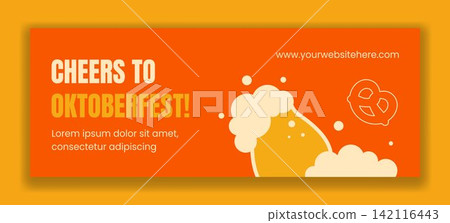 Oktoberfest Beer Festival Flat Cartoon Social Media Cover Background Illustration Oktoberfest Beer Festival Flat Cartoon Social Media Cover Background Illustration 142116443
