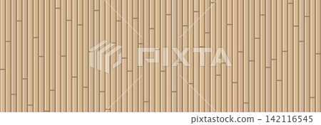 Beige wooden panel wall seamless pattern. Vertical wood slat divider background. Oak plank board cladding surface with gaps. Rustic timber batten texture backdrop for interior decoration. Vector Beige wooden panel wall seamless pattern. Vertical wood slat divider background. Oak plank board cladding surface with gaps. Rustic timber batten texture backdrop for interior decoration. Vector 142116545