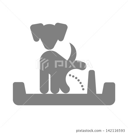 Dog toilet / Pictogram for independent living support and welfare housing environment (black/gray) 142116593