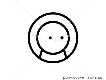 A simple and cute round human-shaped icon facing to the right. A simple and cute round human-shaped icon facing to the right. 142116683