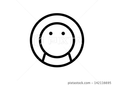 A simple and cute round, human-shaped icon looking upwards. A simple and cute round, human-shaped icon looking upwards. 142116695
