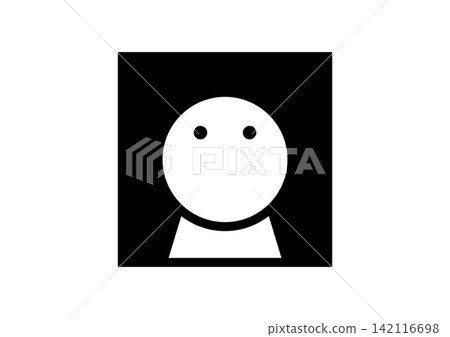 Two simple and cute square icons of a human figure looking upwards. Two simple and cute square icons of a human figure looking upwards. 142116698