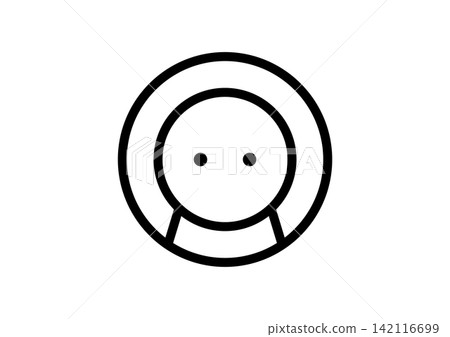 A simple and cute, round, human-shaped icon facing forward. A simple and cute, round, human-shaped icon facing forward. 142116699