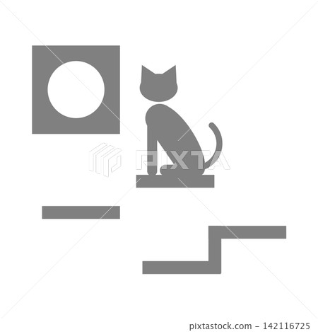 Catwalk / Pictogram for independent living support and welfare housing environment (black/gray) Catwalk / Pictogram for independent living support and welfare housing environment (black/gray) 142116725