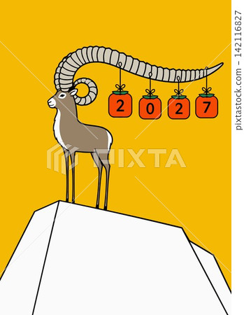 Ibex with 2027 New Year Ornaments Ibex with 2027 New Year Ornaments 142116827