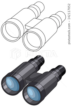 Vector Illustration of Binoculars in Color and Line Art Styles Vector Illustration of Binoculars in Color and Line Art Styles 142117052