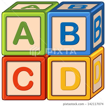Colorful Alphabet Toy Blocks Arranged in a Square Frame Colorful Alphabet Toy Blocks Arranged in a Square Frame 142117074
