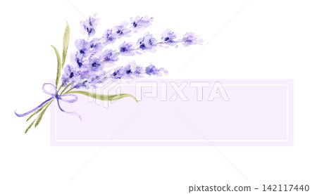Watercolor hand-painted lavender bouquet frame | Natural herb decorative frame Watercolor hand-painted lavender bouquet frame | Natural herb decorative frame 142117440
