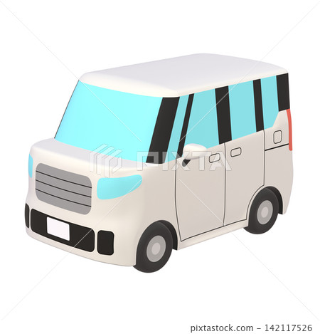 汽車插畫素材 - 風格化的小型高頂旅行車 (1_a) - 白色 汽車插畫素材 - 風格化的小型高頂旅行車 (1_a) - 白色 142117526