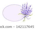 Watercolor lavender bouquet frame | Natural hand-painted herb decorative frame 142117645