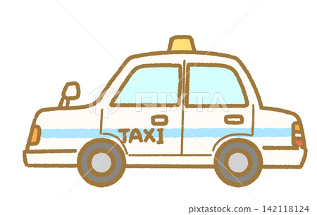 Simple and cute hand-drawn taxi icon illustration; car illustration that can be used as an illustration. Simple and cute hand-drawn taxi icon illustration; car illustration that can be used as an illustration. 142118124