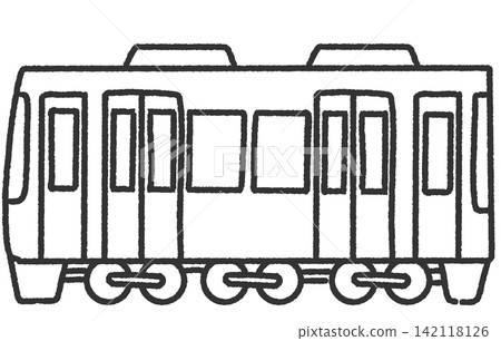 簡單可愛的手繪單色火車圖示插圖;可作為插圖使用的汽車插圖。 簡單可愛的手繪單色火車圖示插圖;可作為插圖使用的汽車插圖。 142118126