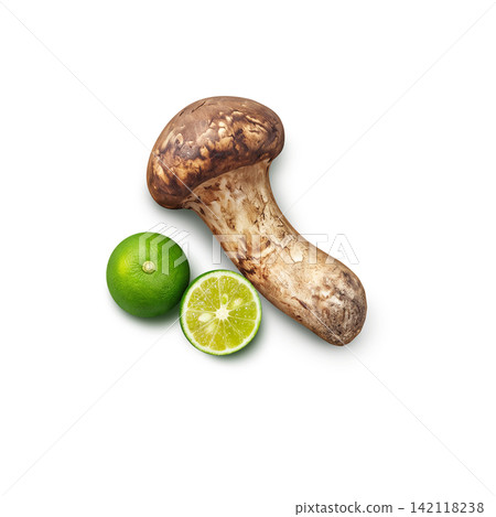 松茸的寫實插圖 142118238