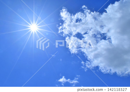 藍天白雲,陽光直射,自由空間影像(固定鏡頭) 藍天白雲,陽光直射,自由空間影像(固定鏡頭) 142118327