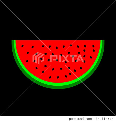 Fresh Red Watermelon Slice Vector Illustration Fresh Red Watermelon Slice Vector Illustration 142118342