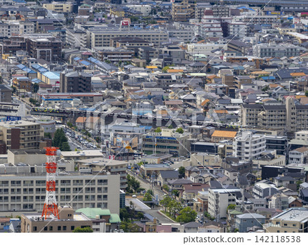 Scenery of the city where the railroad runs Scenery of the city where the railroad runs 142118538