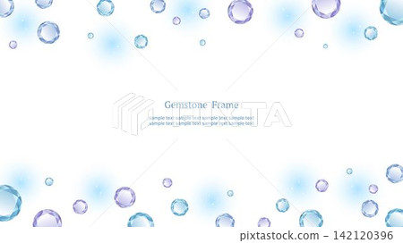 A gorgeous frame adorned with blue jewels at the top and bottom, on a white background, in a horizontal 16:9 aspect ratio. A gorgeous frame adorned with blue jewels at the top and bottom, on a white background, in a horizontal 16:9 aspect ratio. 142120396