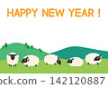 New Year's card template for the Year of the Sheep: Vector illustration of a sheep 142120887