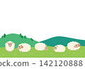 New Year's card template for the Year of the Sheep: Vector illustration of a sheep 142120888