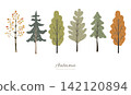 A colorful, Scandinavian-style tree illustration inspired by autumn. 142120894