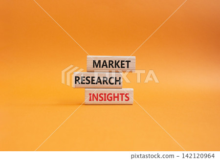 Market research insights symbol. Concept word Market research insights on wooden blocks. Beautiful orange background. Business and Market research insights. Copy space Market research insights symbol. Concept word Market research insights on wooden blocks. Beautiful orange background. Business and Market research insights. Copy space 142120964