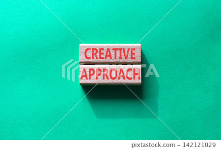 Creative Approach symbol. Concept word Creative Approach on wooden blocks. Beautiful green background. Business and Creative Approach concept. Copy space Creative Approach symbol. Concept word Creative Approach on wooden blocks. Beautiful green background. Business and Creative Approach concept. Copy space 142121029