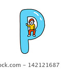 Alphabet P Illustration Font 142121687