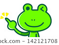 An illustration of a frog winking and pointing. 142121708