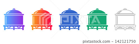 Water Storage Tank Vector Illustration Set 142121750
