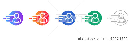 Fast Moving Person User Profile Vector Icon Fast Moving Person User Profile Vector Icon 142121751