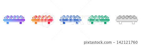 Material Handling Roller Icons Set Material Handling Roller Icons Set 142121760