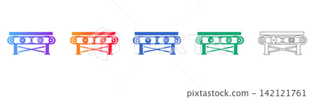 Heavy Duty Industrial Conveyor Vector Icons Heavy Duty Industrial Conveyor Vector Icons 142121761