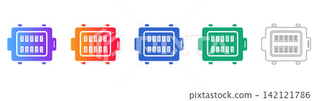 Electronic Component Terminal Block Icons Electronic Component Terminal Block Icons 142121786