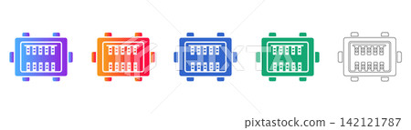 Electronic Component Connector Vector Icon Set Electronic Component Connector Vector Icon Set 142121787