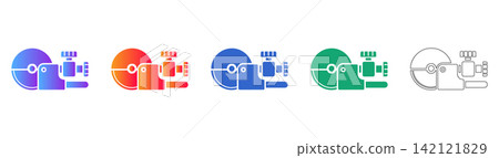 Industrial Cutter Tool Vector Icon Set 142121829