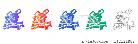 Miter Saw Vector Tool Icons Miter Saw Vector Tool Icons 142121892