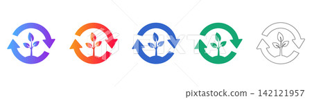 Eco Friendly Sustainable Growth Icons Set 142121957