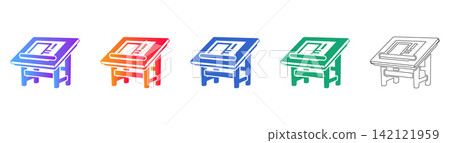 Architectural Drafting Table Vector Icons Architectural Drafting Table Vector Icons 142121959