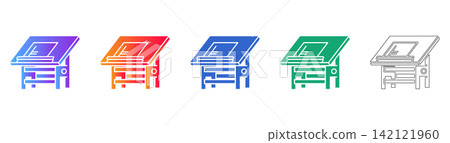 Modern Architectural Drafting Desk Icons Modern Architectural Drafting Desk Icons 142121960