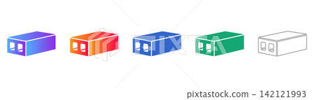 Isometric Rectangular Block Icons Isometric Rectangular Block Icons 142121993