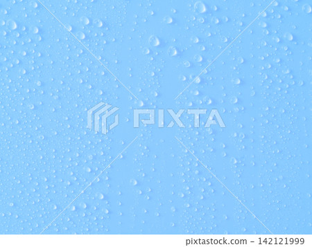 Water droplets on a blue background Water droplets on a blue background 142121999