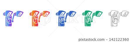 Security Floodlight Icon Set Security Floodlight Icon Set 142122360