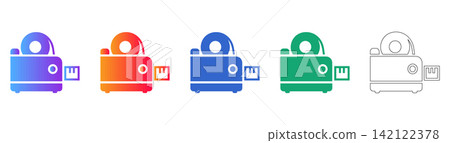 Tape Dispenser Office Tool Vector Icons 142122378