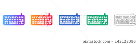 Computer Keyboard Icon Set Vector Design Computer Keyboard Icon Set Vector Design 142122396