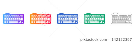Desktop Office Keyboard Icon Set Vector Desktop Office Keyboard Icon Set Vector 142122397
