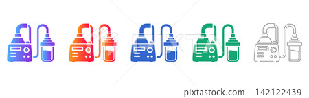Medical Vacuum Aspirator Vector Icon Set Medical Vacuum Aspirator Vector Icon Set 142122439