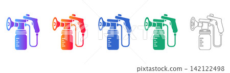 Manual Breast Pump Vector Icon Set Manual Breast Pump Vector Icon Set 142122498