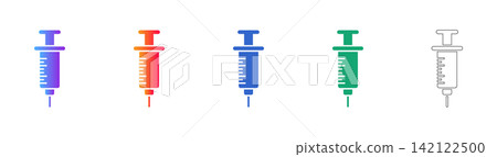 Medical Syringe Vector Icon Set Medical Syringe Vector Icon Set 142122500